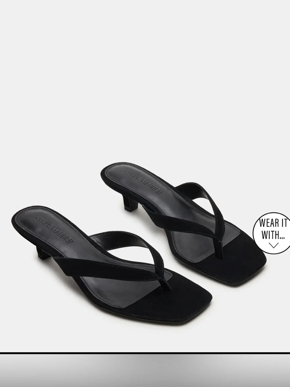 Steve Madden Black Suede kitten heels